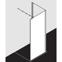 Kermi Filia XP Seitenwand FXTWF09018VAK 90x185cm, silber hochglanz, ESG klar, mit 90Grad Stabilisierung