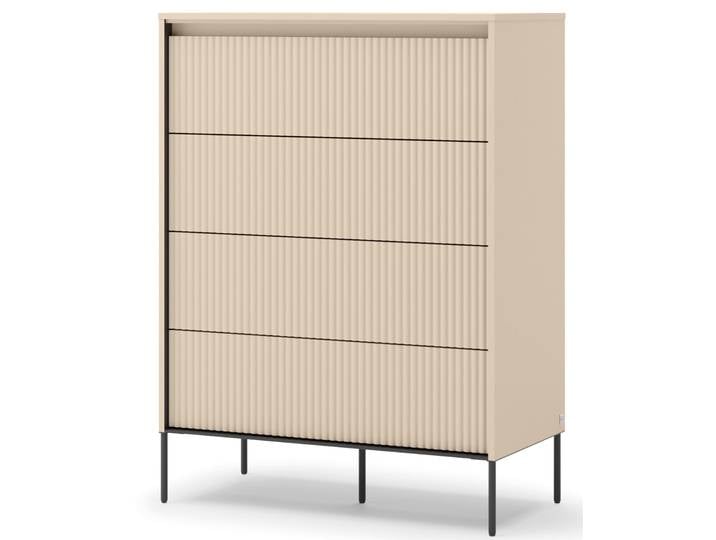Hohe Kommode Trend mit vier Schubladen und Beleuchtung, 93 cm,