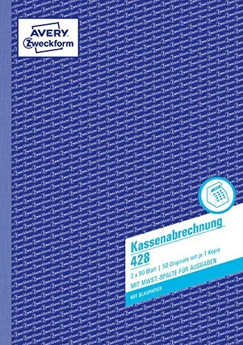 AVERY Zweckform Kassenabrechnung Formularbuch 428