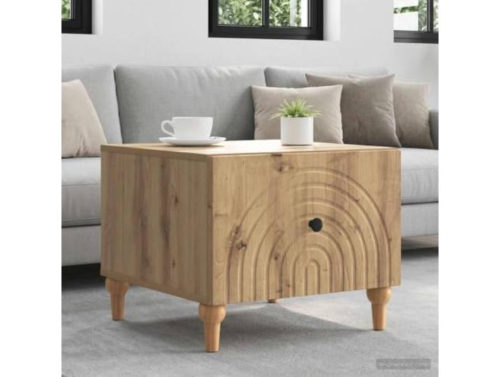 TEKGHUT Couchtisch Artisan-Eiche 49x50x40 cm Holzwerkstoff mit Schubladen Rechteckiges Design, konische Beine, pflegeleichte Oberfläche, praktische Aufbewahrung, vielseitig nutzbar