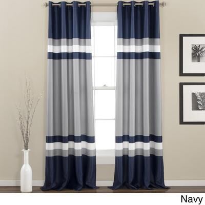 Lush Decor Alexander Stripe Light Filtering Curtain Panel Pair