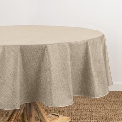 Threadmade Monterey Linen Texture Vinyl Indoor/Outdoor Tablecloth