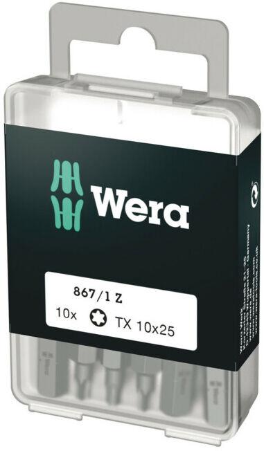 Wera 867/1 DIY Embouts TX, TX 10 x 25 mm, 10 pièces (05072406001)