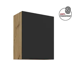Küchen Hängeschrank 60 Küche ARIA Schwarz matt Küchenzeile Anti Fingerprint