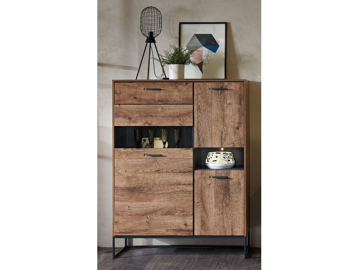 home24 Highboard 110 x 148 x 38cm bruin