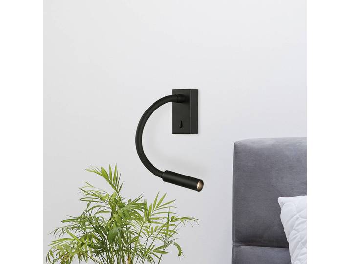 ACB ILUMINACIÓN Wandleuchte Cio, schwarz, für Schlafzimmer, Aluminium, Modern