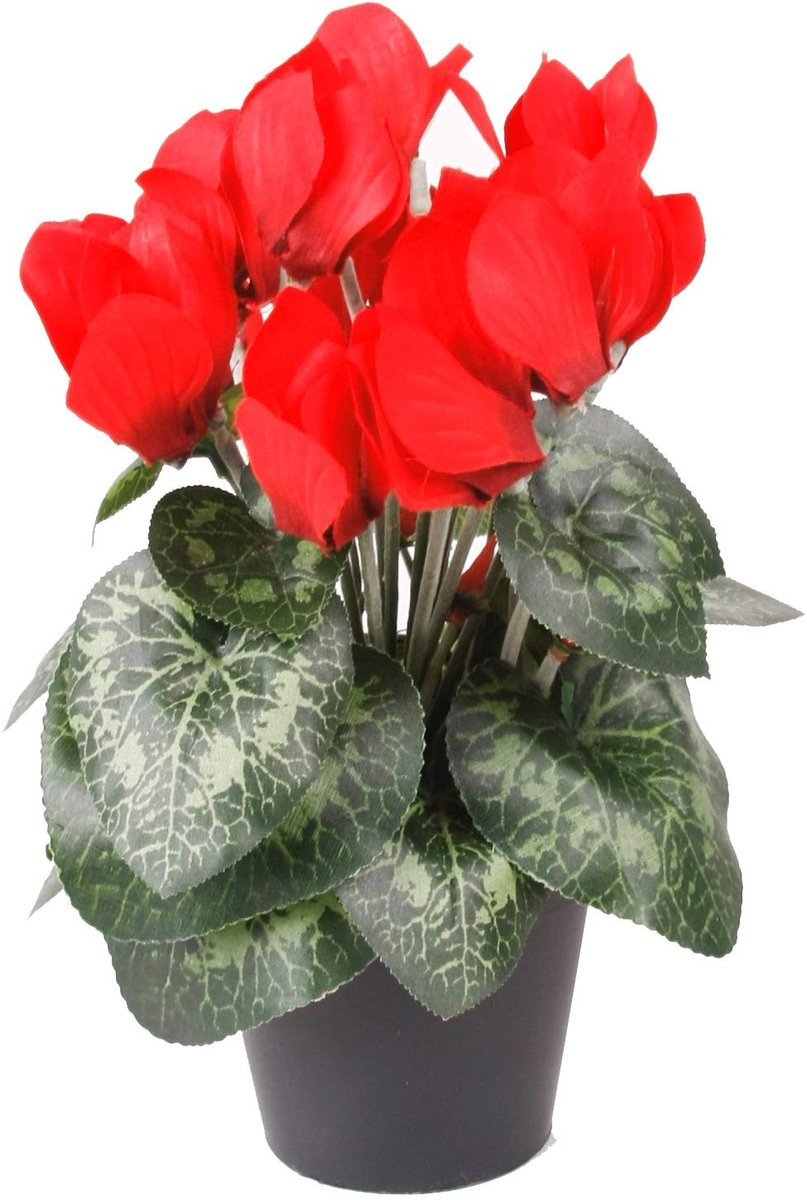 Omgoods - Kunstmatige Cyclamen plant in pot, 25 cm