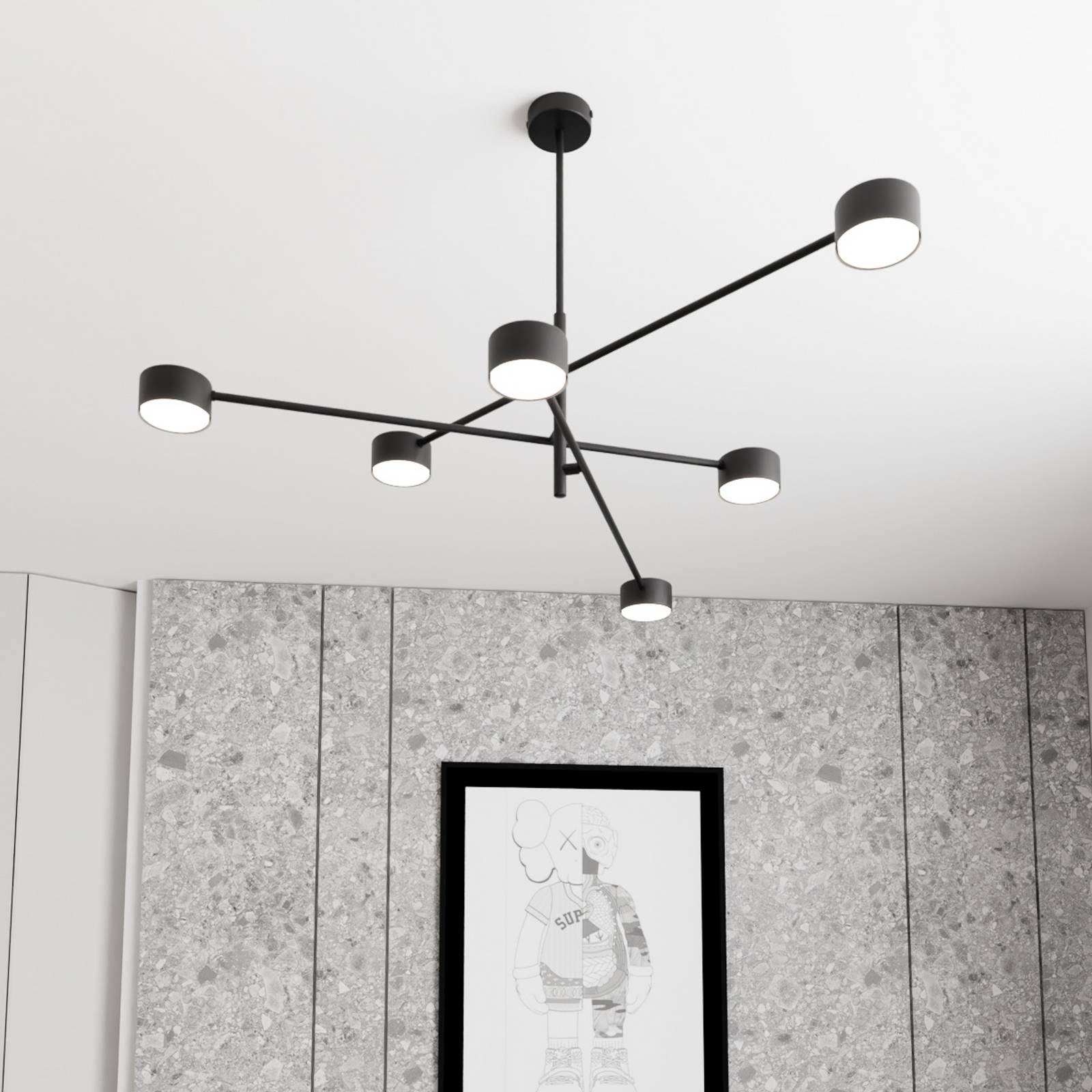 Hängelampe Natsu EMIBIG LIGHTING, dimmbar, schwarz, für Wohn- / Esszimmer, Metall, Modern, Pendelleuchte