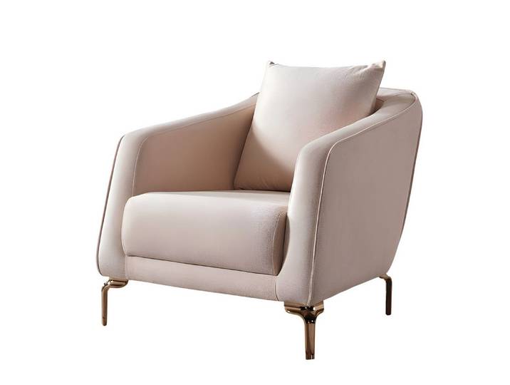 JVmoebel Loungesessel JVMoebel Loungesessel in Beigeton mit modernem Design und Komfort (Packung, 1-St., Bequemer Sessel – Für stilvolle Entspannung), Made in Europa