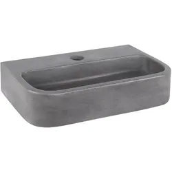 Differnz, Waschbecken, Ovale Fontein beton donkergrijs 38 x 24 x 8 cm (240 mm)