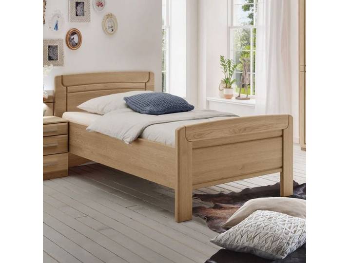 Seniorenbett Hazleton Komfort Eiche teilmassiv 90x200cm klassischer Stil, höhenverstellbar
