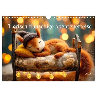Tierisch flauschige Abenteuerreise (Wandkalender 2026 DIN A4 quer), CALVENDO Monatskalender