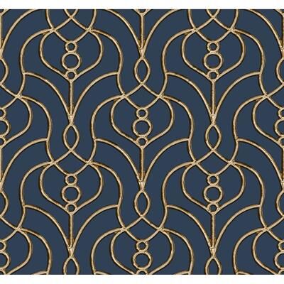 Candice Olson Divine Trellis Navy Wallpaper