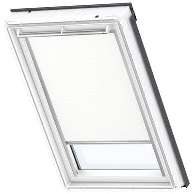 Verdunklungsrollo VELUX "DKL CK06 1025S", weiß, CK06, Aluminium, Polyester, Rollos, Verdunklungsrollo, alufarbene Führungsschienen & Griffleiste
