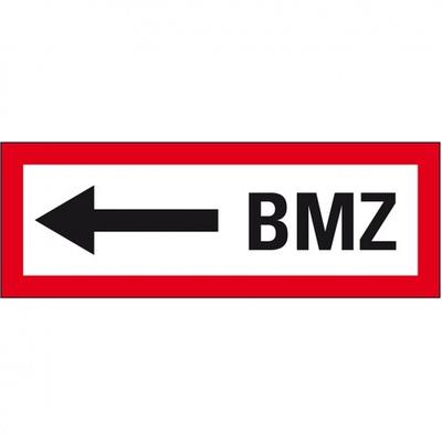 Aufkleber I Feuerwehrschild BMZ links, Folie, selbstklebend, 297x105mm, DIN 4066