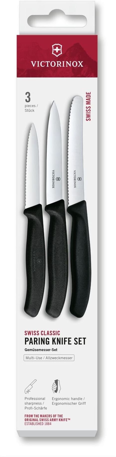 Gemüsemesser VICTORINOX "Swiss Classic", schwarz, Kochmesser, Gemüsemesser schwarz Einheitsgröße