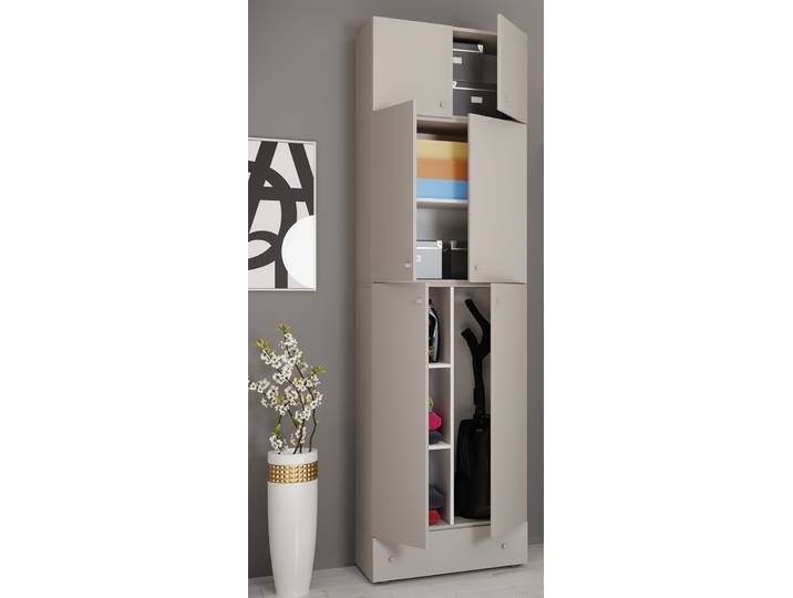 Armoire polyvalente avec tiroir 240cm Gris/Gris