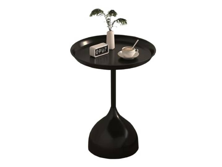 Runder Beistelltisch, runder Akzent-Beistelltisch for Wohnzimmer(/Black)
