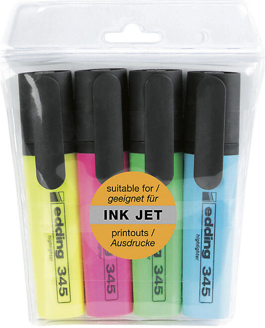 kaiserkraft Textmarker edding® 345, Strichstärke 2 - 5 mm, Set, farbig sortiert, ab 10 Stk