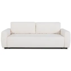 Casapy, Sofa + Bettsofa, 3-Sitzer-Sofa PHARELL, Beigefarbener Bouclette-Stoff, Aufbewahrung, 231 x 91 x 84 cm (3-Sitzer)