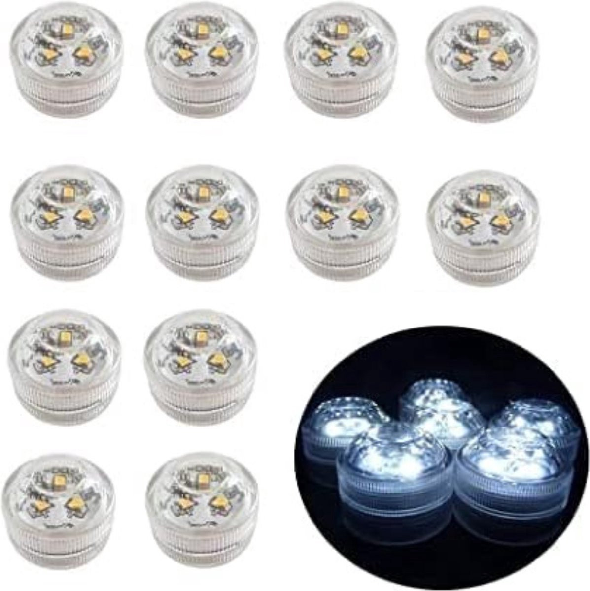 ShopHaven Waterdichte LED Waxinelichtjes - Decoratieve Pompoenverlichting - Set van 12 - Warm Wit Kaarslicht - Batterij-aangedreven