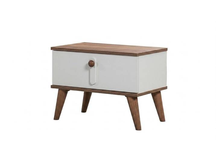 Xlmoebel Nachtkonsole Moderne weiße Holz-Nachttische im eleganten Design, 2er Set, Made in Europa