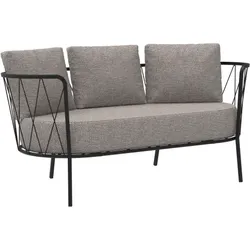 Daisy bequemes 2-Sitzer Loungesofa Outdoor schwarz grau-weiß