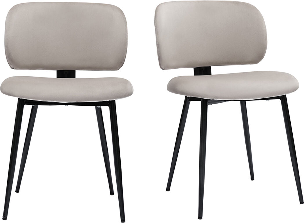 Miliboo Stühle aus taupefarbenem Samt und schwarzem Metall (2er-Set) ATRIUM