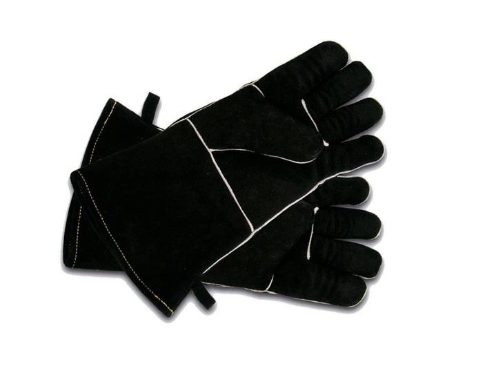 Grillhandschuhe OUTDOORCHEF Set , schwarz, Leder, Topflappen, Grillhandschuhe