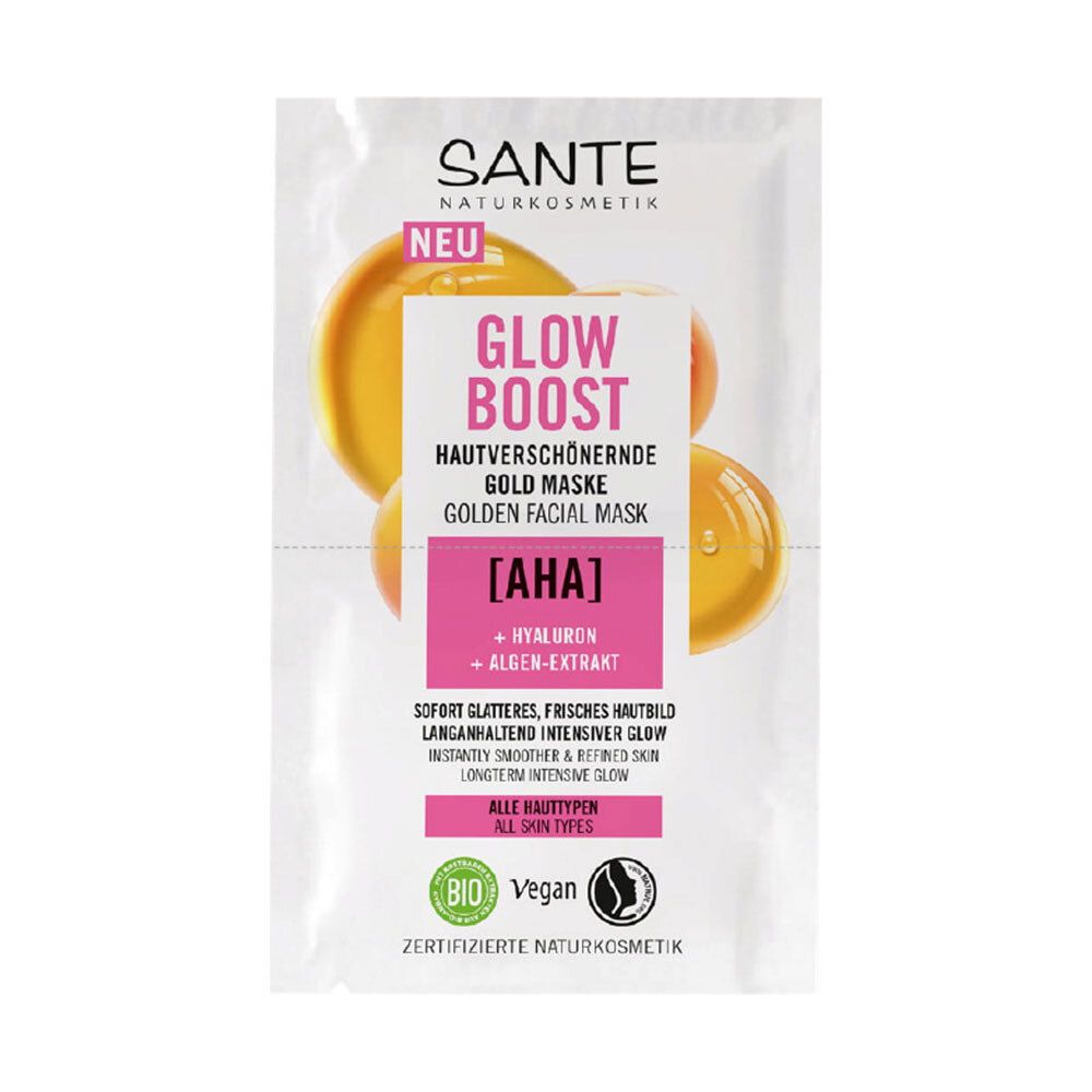 Glow Boost Gold Maske AHA Hyaluron & Algen-Extrakt 8 ml Gesichtsmaske
