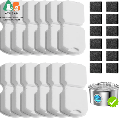 Inspire Curations PureFlow Cat Water Fountain Replacement Filters & Foam Set white 12pcs