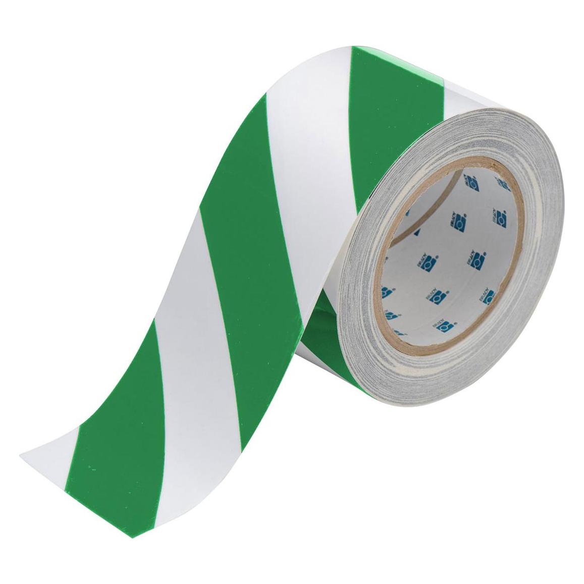 Brady TS-76.20-514-GN/WT-STR-RL, ToughStripe, Bodenmarkierbänder, Polyester, Grün/Weiss (gestreift) (TS-76.20-514-GN/WT-STR-RL)