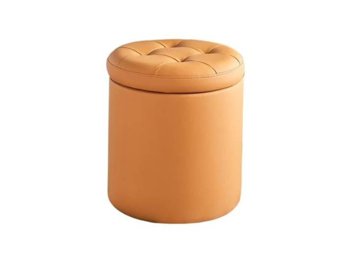 Runder Aufbewahrungshocker, multifunktionaler Hocker Kleiderschrank(Orange)