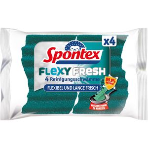 Spontex Spülschwamm Flexy Fresh Reinigungsschwämme, mit Scheuerseite, 4 Stück