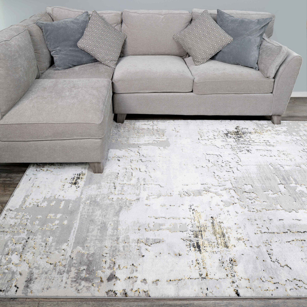 Rio Claysville Abstract Area Rug Gold;Gray Rectangle 160 x 230cm
