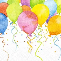 Home Fashion, Balloons, Cocktail-Servietten aufgefaltetes Maß 25 cm x 25 cm, im Viertelfalz, 20 Stück pro Pack, 12 Pack pro Karton