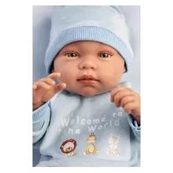 Llorens 84345 NEUGEBORENER JUNGE - realistische Babypuppe mit Vollvinylkörper - 43 cm