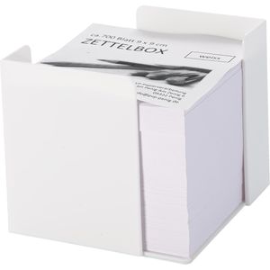 Böttcher-AG Zettelbox weiß, 9,3 x 9,3 cm, gefüllt mit 700 Notizzetteln, aus Kunststoff