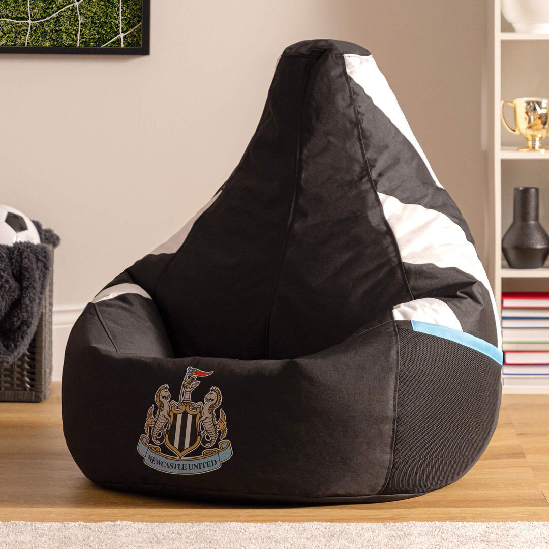 icon Gaming Polyester Blend Refillable Bean Bag Chair Black Medium