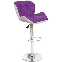 Proregal Barhocker mit Lehne | Sitzhöhe 62-83cm | höhenverstellbar Kunstleder | Lila | Barstuhl Tresenhocker