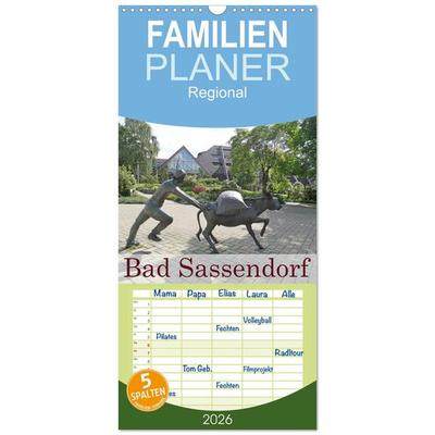 Familienplaner 2026 - Bad Sassendorf mit 5 Spalten (Wandkalender, 21 x 45 cm) CALVENDO