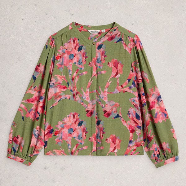 White Stuff Lana Top Green Multi