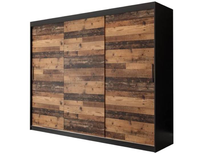 KRYSPOL Schiebetürenschrank Old Style T 250 cm Kleiderschrank Einlegeboden Schlafzimmer- Wohnzimmerschrank Schiebetüren Modern Design (Schubladen: 2)
