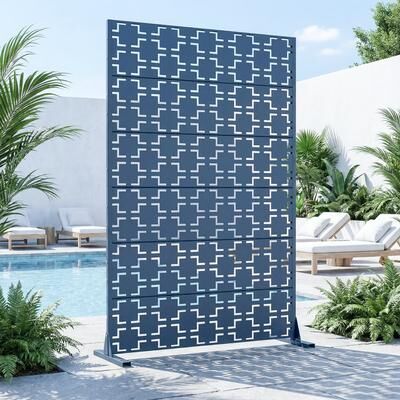 Dovelina 6 ft. H x 4 ft. Metal Privacy Screen Free Standing