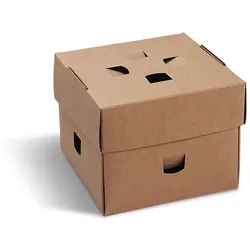 Burgerbox (PAP FSC Mix) faltbar fettdicht kraft 120 x 120 x 100 mm