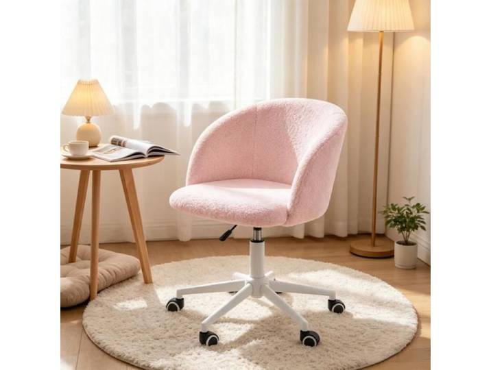 PEACHES-Fauteuil De Bureau-Chaise de bureau -1pcs- Chaise de coiffeuse avec dossier-55*55*81 cm-rose