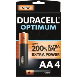 DURA OPT AA4 - Duracell Optimum, Alkaline Batterie, AA (Mignon), 4er-Pack