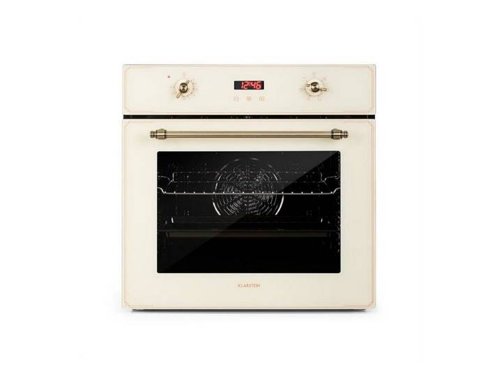 Klarstein Backofen Elizabeth Einbaubackofen Retro 70L 6 Funktionen 2200W 50-250°C Timer Elizabeth, Backofen Backröhre Built-in Oven mit 5 Einschüben & Drehspieß