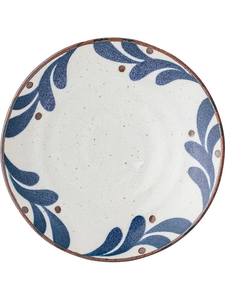 Bloomingville Dessertteller "Camellia" in Weiß/ Blau - Ø 16 cm - onesize
