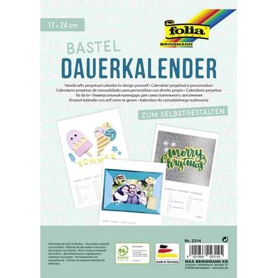 Folia Dauerkalender mit Spiralbindung 220g/m², 17x24cm, Papier weiß, Druck schwarz
